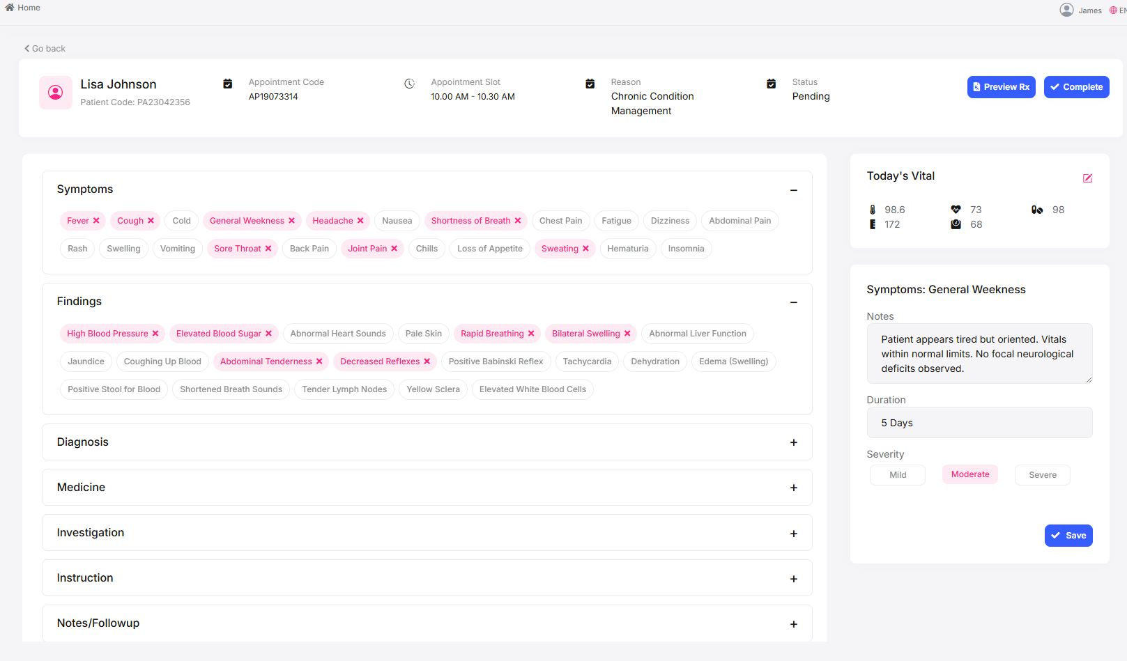 Healthcare SaaS Dashboard